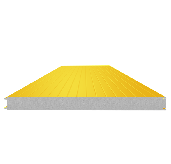Сэндвич-панель стеновая ПИР 100 (0,5/0,5) желтый 1000 мм
