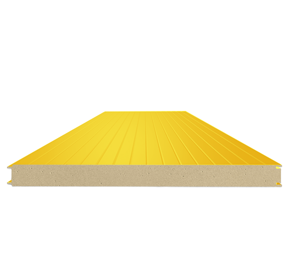 Сэндвич-панель стеновая ППУ 100 (0,5/0,5) желтый 1000 мм