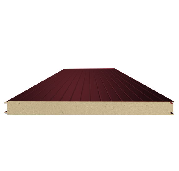 Сэндвич-панель стеновая ППУ 80 (0,5/0,5) темная вишня 1000 мм