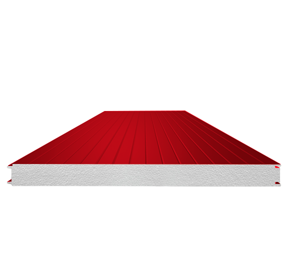 Сэндвич-панель стеновая с пенополистиролом 100 (0,5/0,5) красный насыщенный 1000 мм