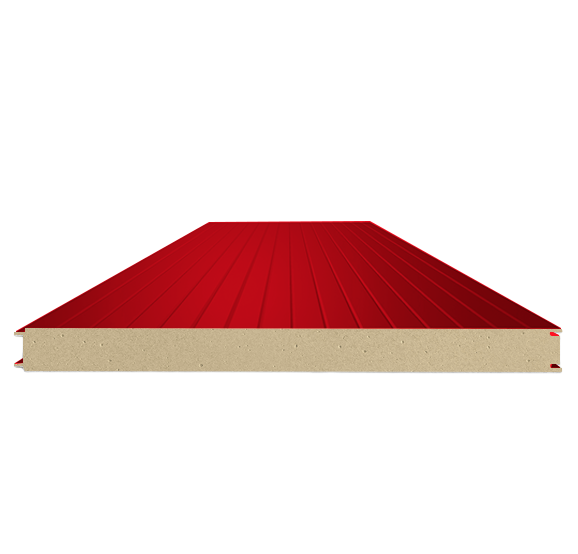 Сэндвич-панель стеновая ППУ 100 (0,5/0,5) красный насыщенный 1000 мм