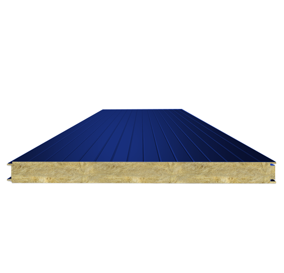 Сэндвич-панель стеновая с минеральной ватой 80 (0,45/0,45) ультрамарин 1000 мм