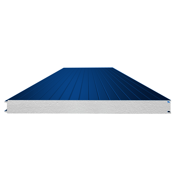 Сэндвич-панель стеновая с пенополистиролом 100 (0,5/0,5) сигнально синий 1000 мм