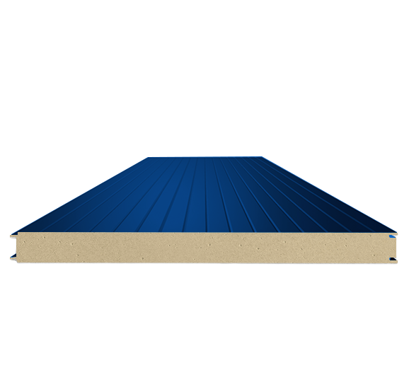 Сэндвич-панель стеновая ППУ 100 (0,5/0,5) сигнально синий 1000 мм