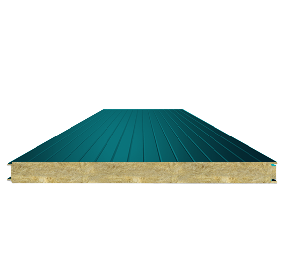 Сэндвич-панель стеновая с минеральной ватой 200 (0,6/0,5) голубой 1000 мм