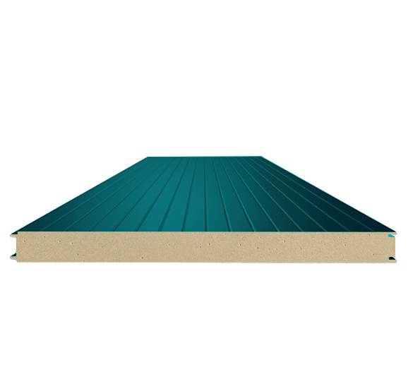 Сэндвич-панель стеновая ППУ 100 (0,5/0,5) голубой 1000 мм