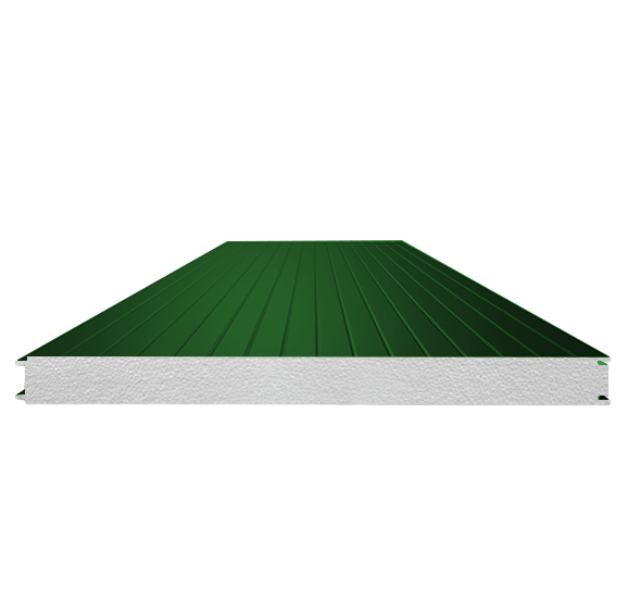 Сэндвич-панель стеновая с пенополистиролом 80 (0,5/0,5) зеленая листва 1000 мм