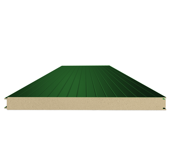 Сэндвич-панель стеновая ППУ 80 (0,5/0,5) зеленая листва 1000 мм