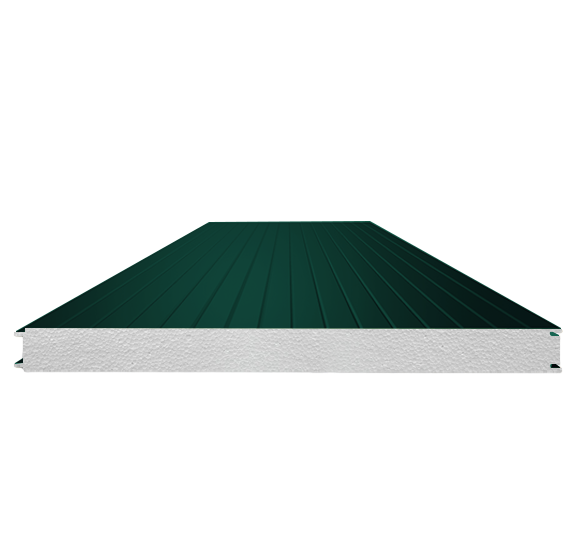 Сэндвич-панель стеновая с пенополистиролом 80 (0,5/0,5) зеленый мох 1000 мм
