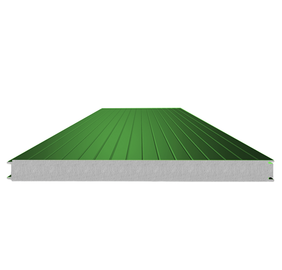 Сэндвич-панель стеновая ПИР 80 (0,5/0,5) светло-зеленый 1000 мм
