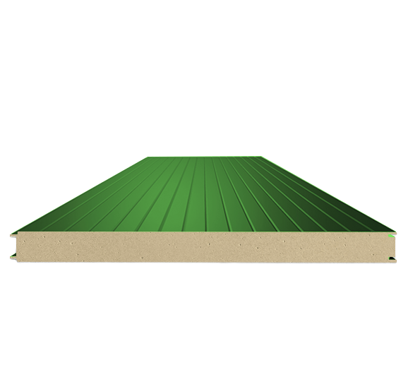Сэндвич-панель стеновая ППУ 100 (0,5/0,5) светло-зеленый 1000 мм