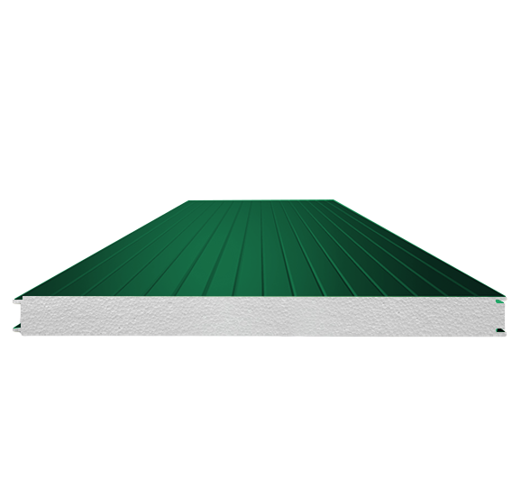 Сэндвич-панель стеновая с пенополистиролом 100 (0,5/0,5) зеленая мята 1000 мм