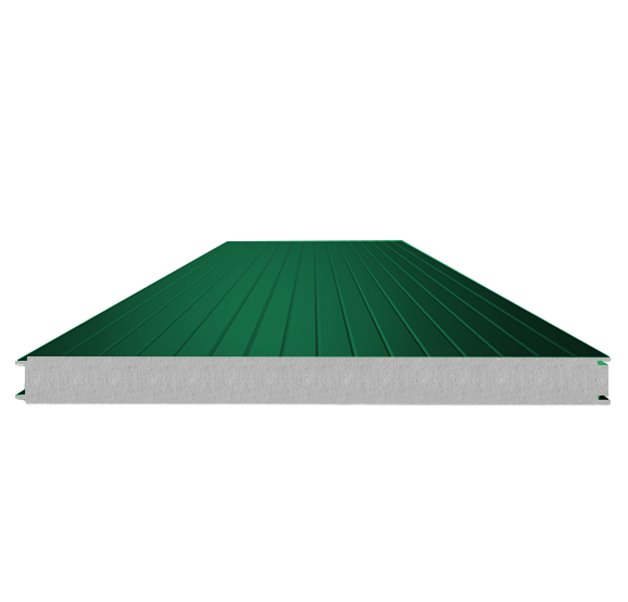 Сэндвич-панель стеновая ПИР 100 (0,5/0,5) зеленая мята 1000 мм