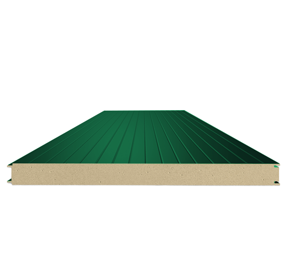Сэндвич-панель стеновая ППУ 80 (0,5/0,5) зеленая мята 1000 мм
