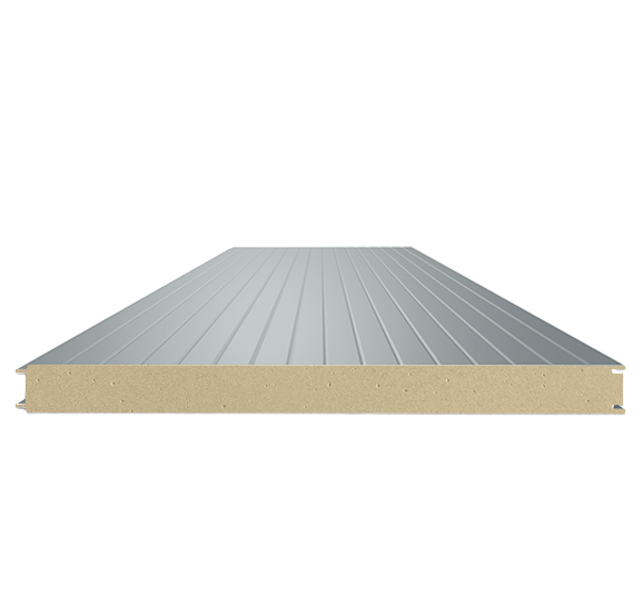 Сэндвич-панель стеновая ППУ 80 (0,5/0,5) светло-серый 1000 мм