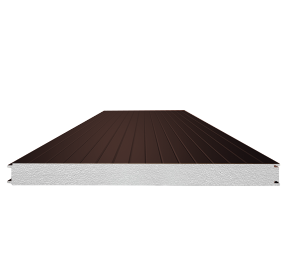 Сэндвич-панель стеновая с пенополистиролом 80 (0,5/0,5) шоколад 1000 мм