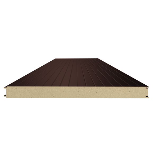 Сэндвич-панель стеновая ППУ 100 (0,5/0,5) шоколад 1000 мм