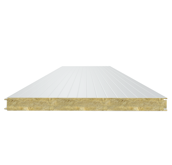 Сэндвич-панель стеновая с минеральной ватой 150 (0,6/0,5) белый 1000 мм
