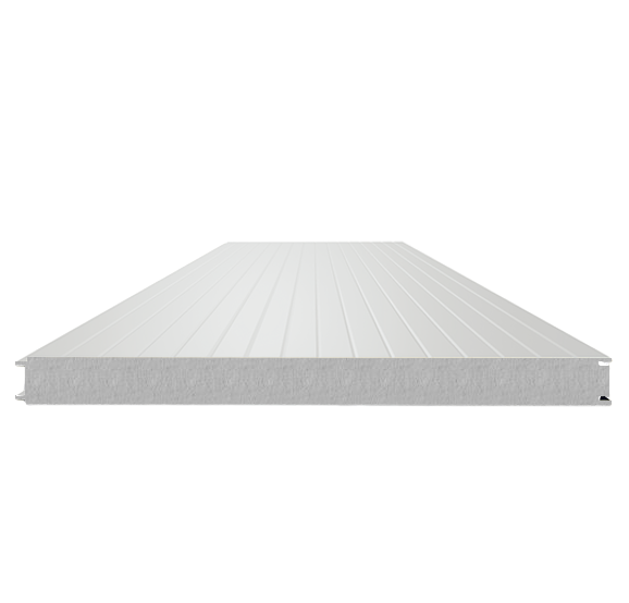 Сэндвич-панель стеновая ПИР 100 (0,5/0,5) белый алюминий 1000 мм