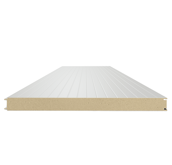 Сэндвич-панель стеновая ППУ 100 (0,5/0,5) белый алюминий 1000 мм