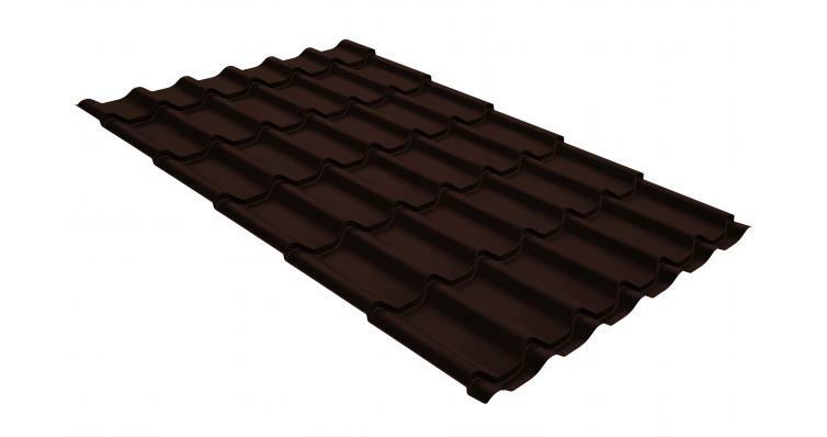 Металлочерепица классик GL 0,5 GreenCoat Pural Matt RR 887 шоколадно-коричневый (RAL 8017 шоколад)