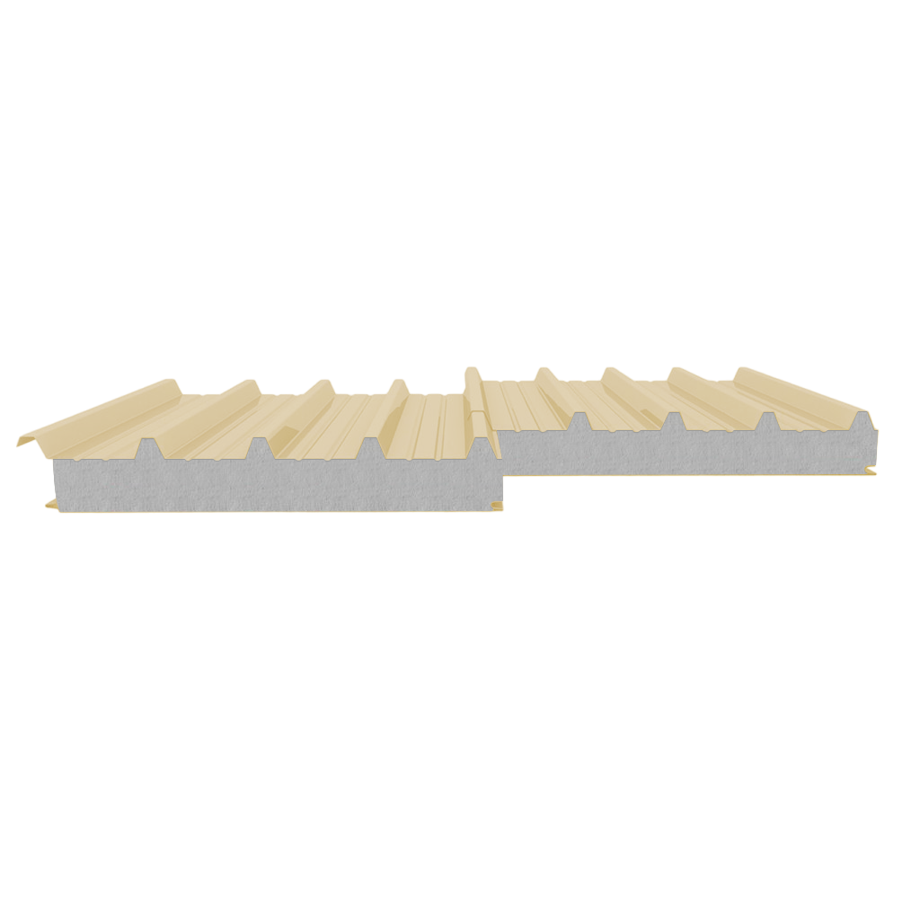 Сэндвич-панель кровельная ПИР 100 (0,45/0,45) слоновая кость 1000 мм