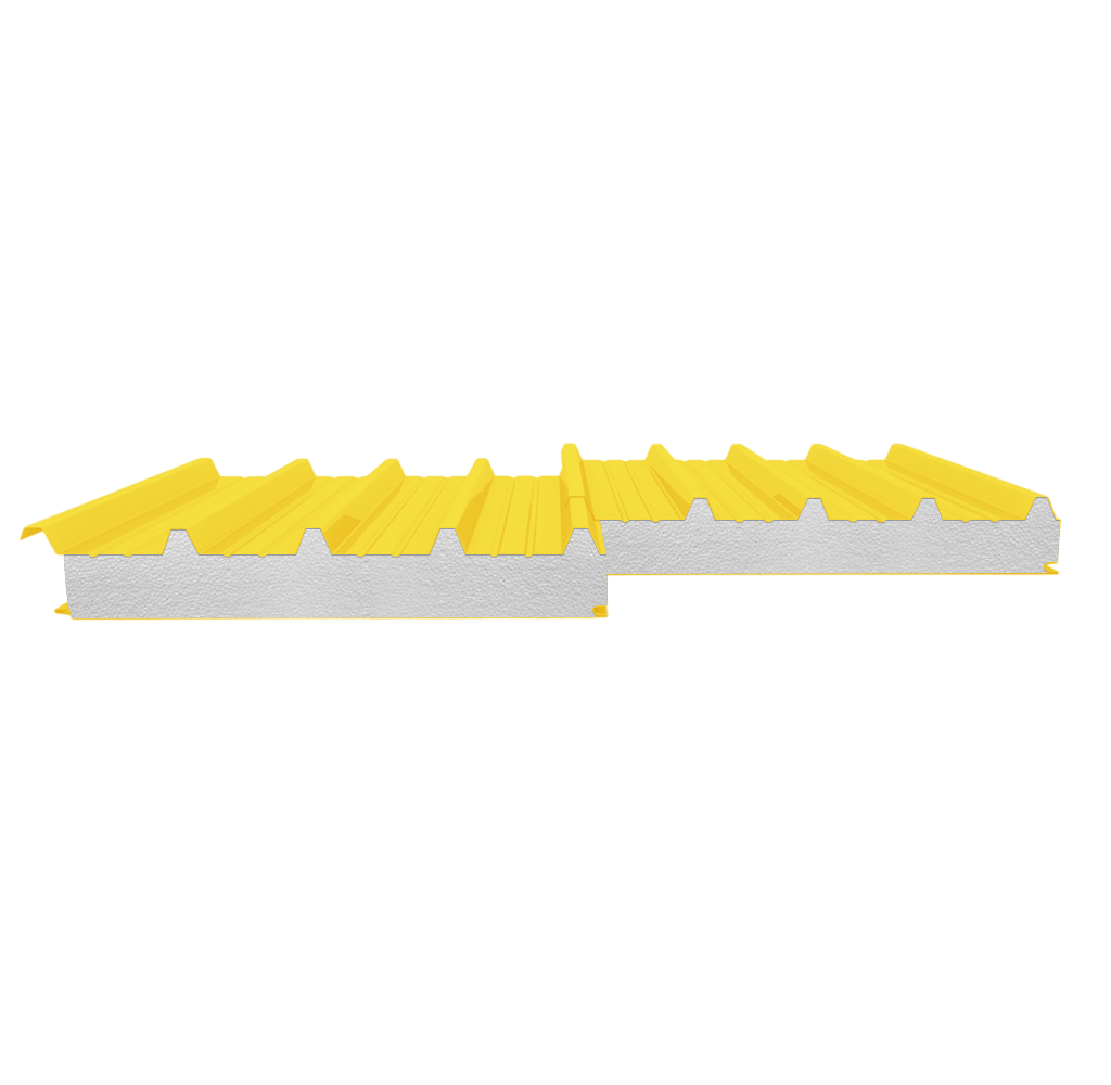 Сэндвич-панель кровельная ПИР 100 (0,45/0,45) желтый 1000 мм