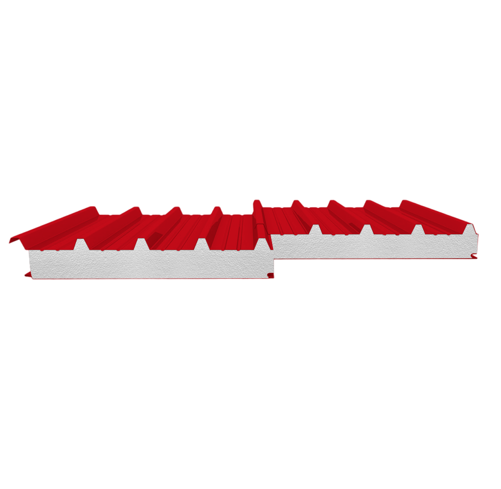 Сэндвич-панель кровельная ПИР 100 (0,45/0,45) красный насыщенный 1000 мм