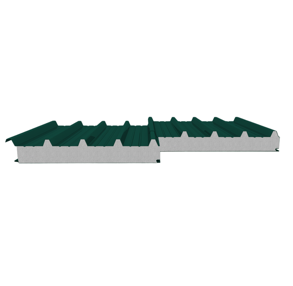 Сэндвич-панель кровельная ПИР 50 (0,45/0,45) зеленый мох 1000 мм