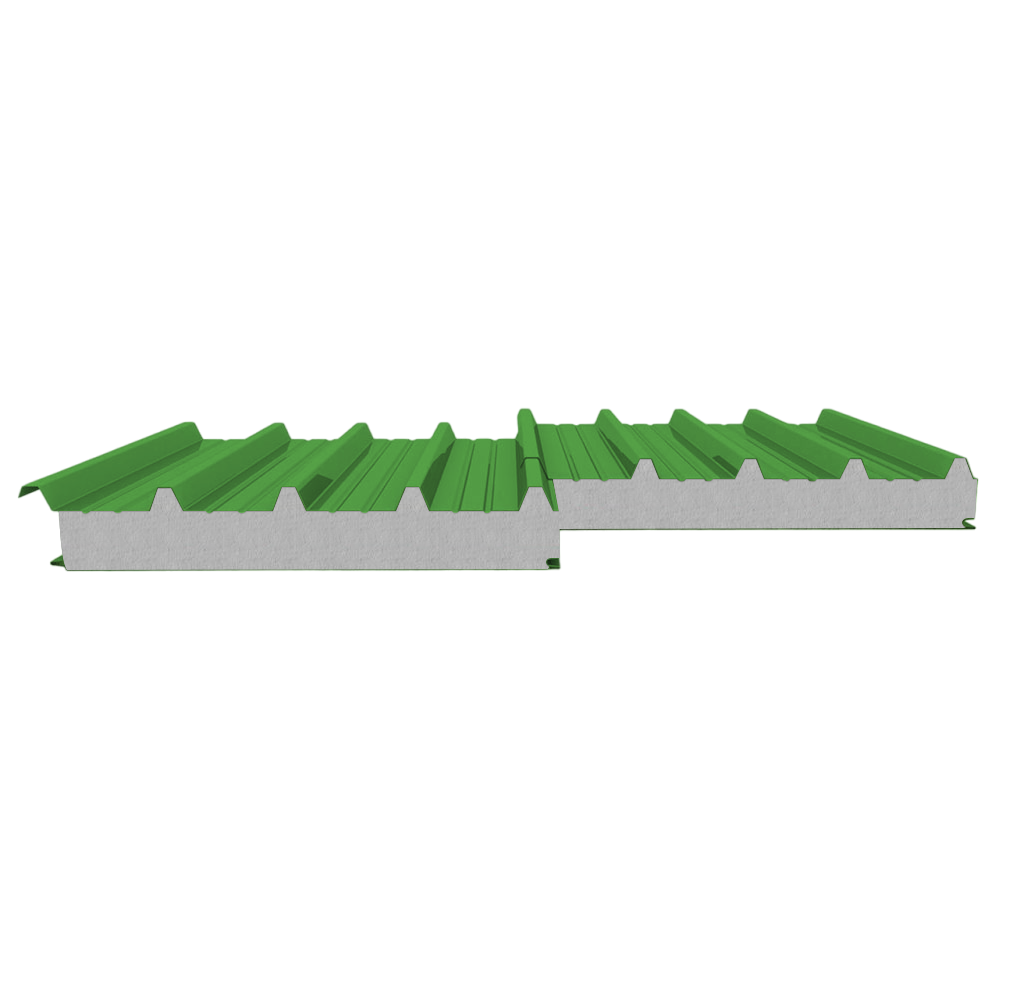 Сэндвич-панель кровельная ПИР 100 (0,45/0,45) светло-зеленый 1000 мм