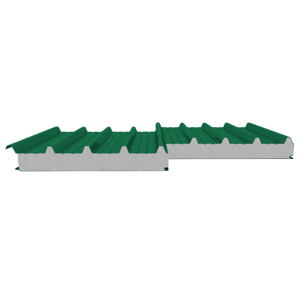 Сэндвич-панель кровельная ПИР 100 (0,45/0,45) зеленая мята 1000 мм