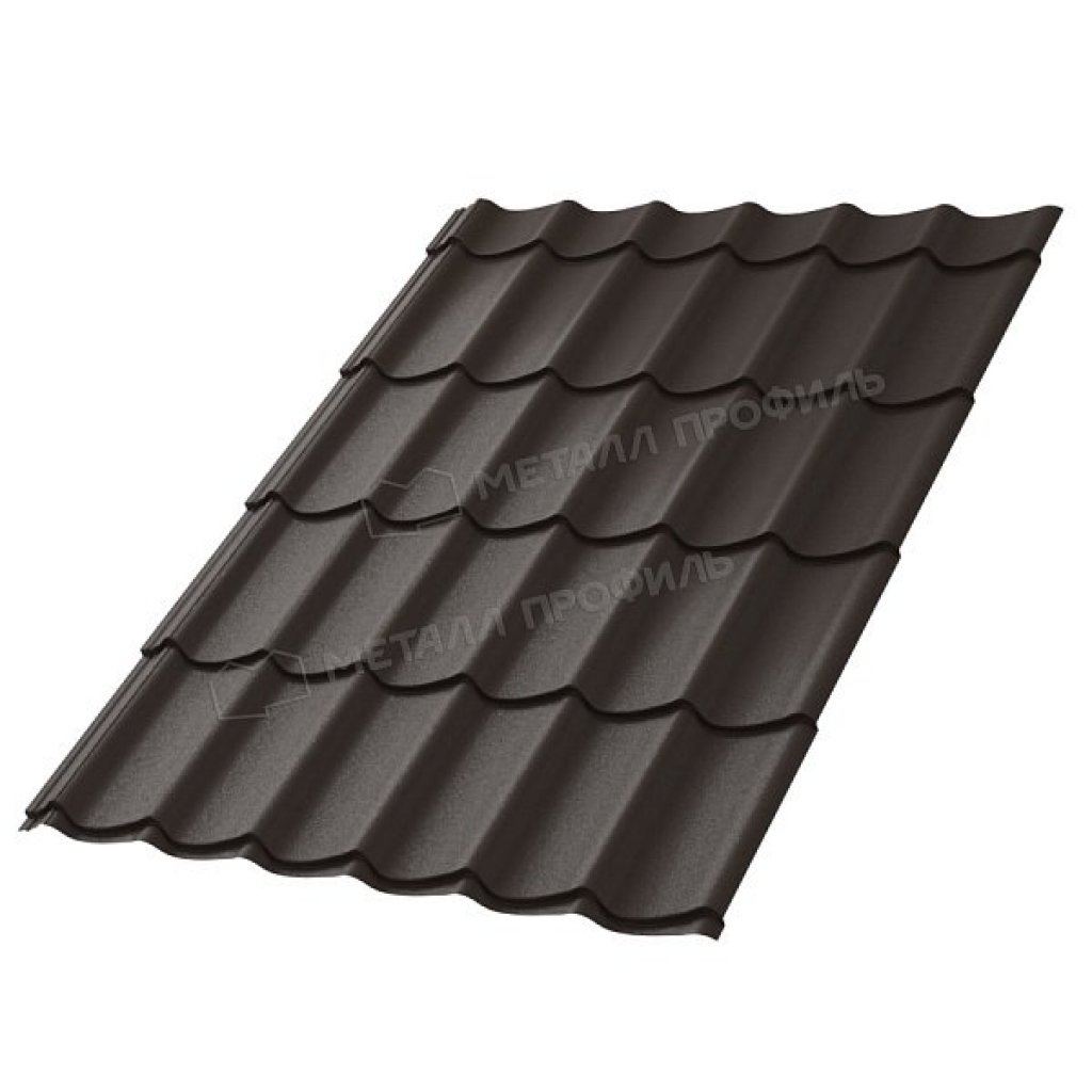 Металлочерепица Ламонтерра VALORI-20 RAL DarkBrown Темно-коричневый 0.5