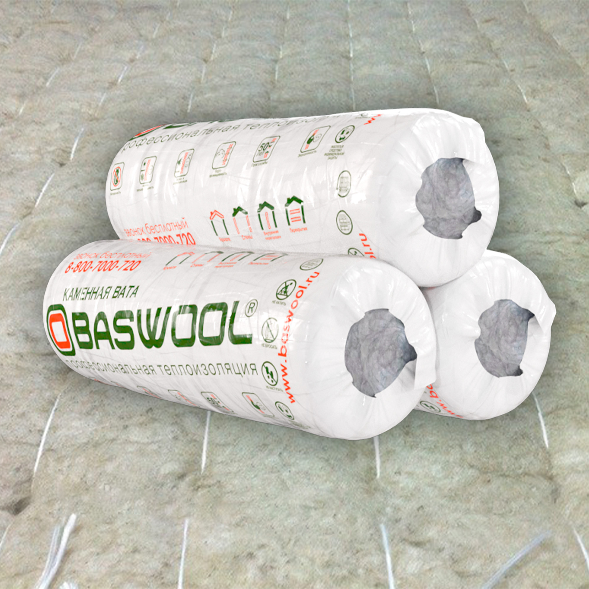 Мат непрошивной  40 BASWOOL 3000х3000x70 мм