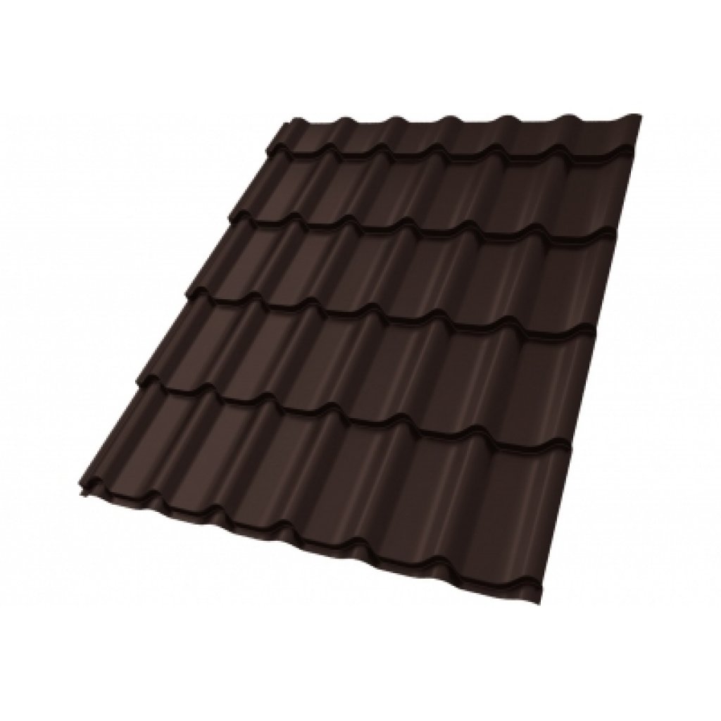 Металлочерепица "Классик" ("Classic") в01 0,5 Сатин матовый RAL 8017 шоколад