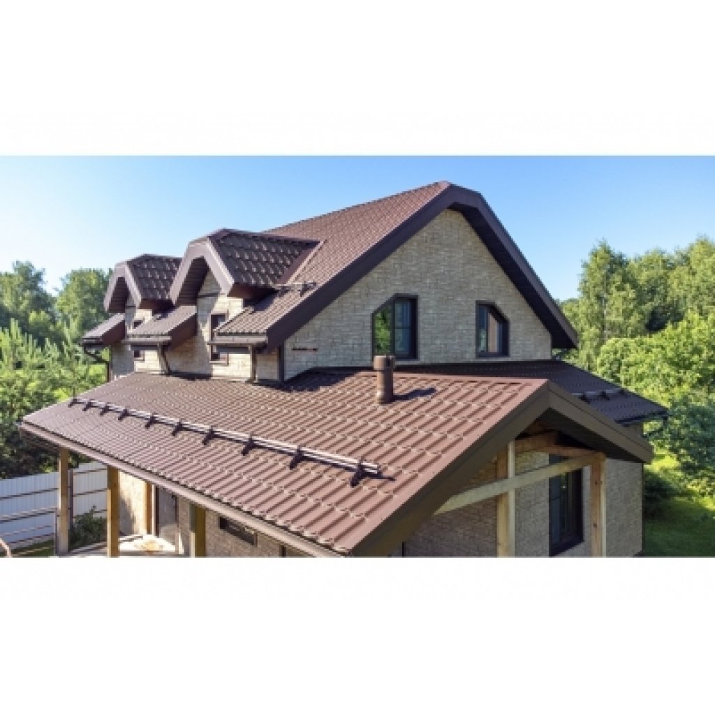 Металлочерепица "Классик" ("Classic") в01 0,5 Velur RAL 8017 шоколад