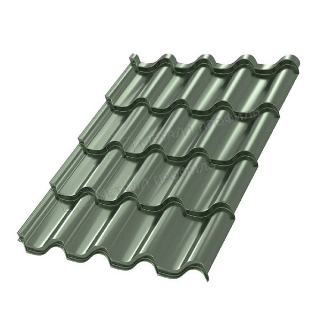 Металлочерепица Монтерроса-XL PURMAN-20 RAL Tourmalin Светло-зеленый металлик 0.5