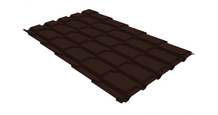 Металлочерепица квадро 0,45 Drap RAL 8017 шоколад