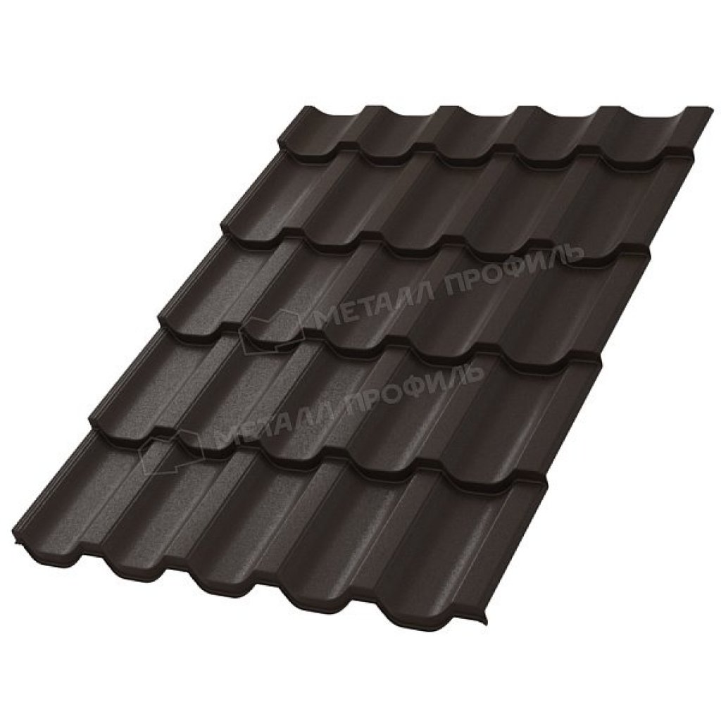 Металлочерепица Трамонтана-S VALORI-20 RAL DarkBrown Темно-коричневый 0.5