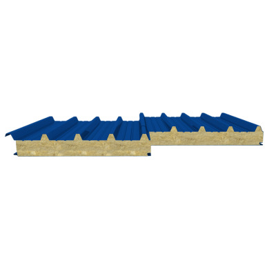 Сэндвич-панель кровельная с минеральной ватой 120 (0,6/0,5) сигнально синий 1000 мм
