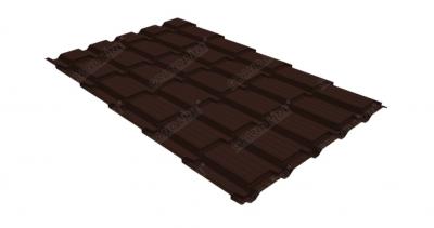 Металлочерепица квадро GL 0,5 Atlas RAL 8017 шоколад